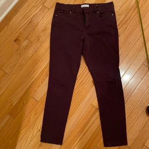 LOFT Women's Skinny Jeans in Dark Burgundy